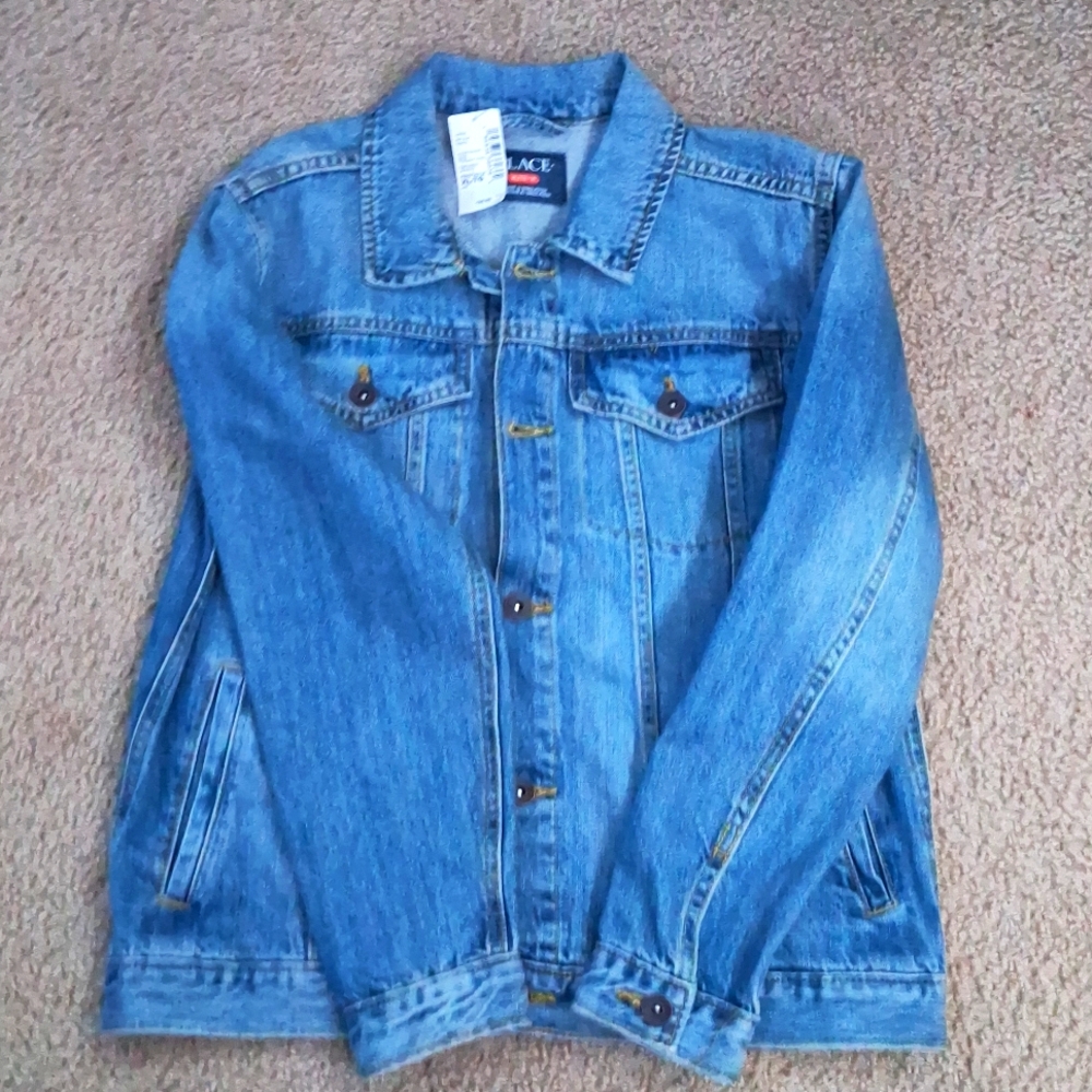 Children place denim jacket
